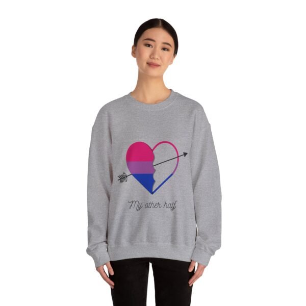 Bisexual Flag Heavy Blend Crewneck Sweatshirt Valentines Day Unisex Size - My Other Half - Image 12