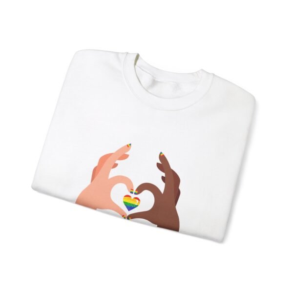 LGBT Flag Heavy Blend Crewneck Sweatshirt Valentines Day Unisex Size - Happy Valentines Day Queers - Image 3