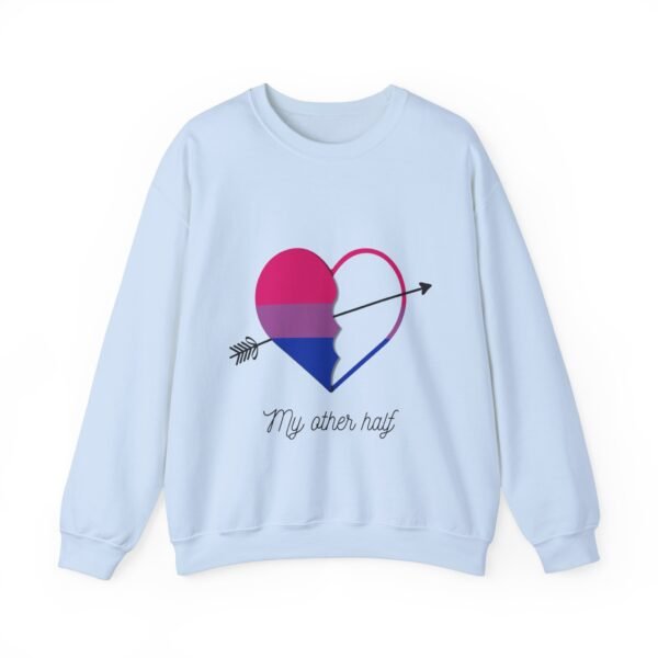 Bisexual Flag Heavy Blend Crewneck Sweatshirt Valentines Day Unisex Size - My Other Half - Image 13