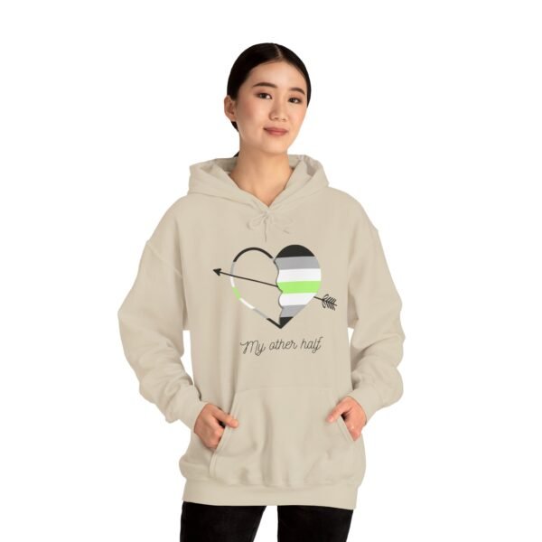 Agender Flag Hoodie Valentine's Day Unisex Size - My Other Half - Image 3