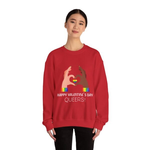 LGBT Flag Heavy Blend Crewneck Sweatshirt Valentines Day Unisex Size - Happy Valentines Day Queers - Image 20