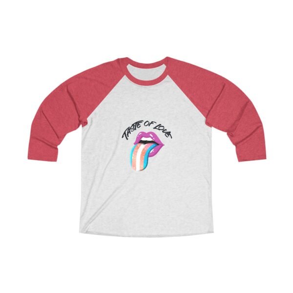 Transgender Flag Tri-Blend Raglan Tee Valentines Day Unisex Size - Taste Of Love - Image 3