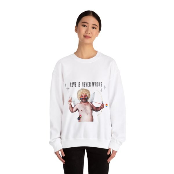 Pansexual Flag Heavy Blend Crewneck Sweatshirt Valentines Day Unisex Size - Love Is Never Wrong - Image 4