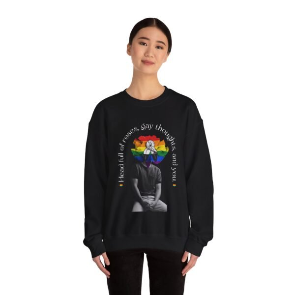 Two Spirit Flag Heavy Blend Crewneck Sweatshirt Valentines Day Unisex Size - Head Full Of Roses - Image 4