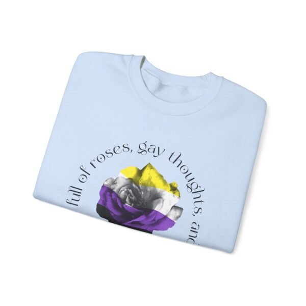 Non Binary Flag Heavy Blend Crewneck Sweatshirt Valentines Day Unisex Size - Head Full Of Roses - Image 11