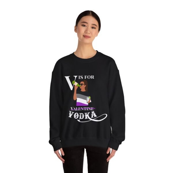 Asexual Flag Heavy Blend Crewneck Sweatshirt Valentines Day Unisex Size - V Is For Valentine - Image 4