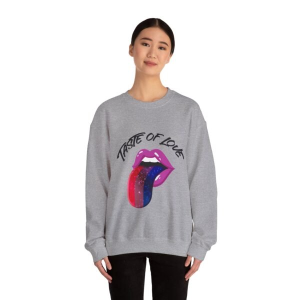 Bisexual Flag Heavy Blend Crewneck Sweatshirt Valentines Day Unisex Size - Taste Of Love - Image 12