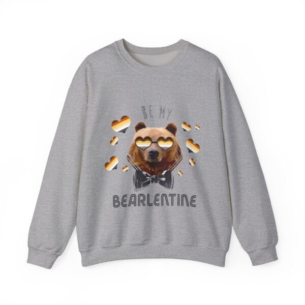 Bear Flag Heavy Blend Crewneck Sweatshirt Valentines Day Unisex Size - Be My Bearlentine - Image 9