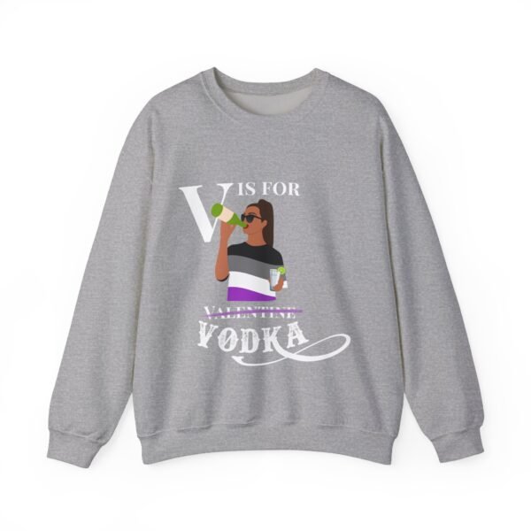 Asexual Flag Heavy Blend Crewneck Sweatshirt Valentines Day Unisex Size - V Is For Valentine - Image 5