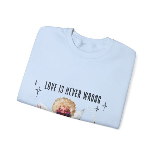 Bisexual Flag Heavy Blend Crewneck Sweatshirt Valentines Day Unisex Size - Love Is Never Wrong - Image 15