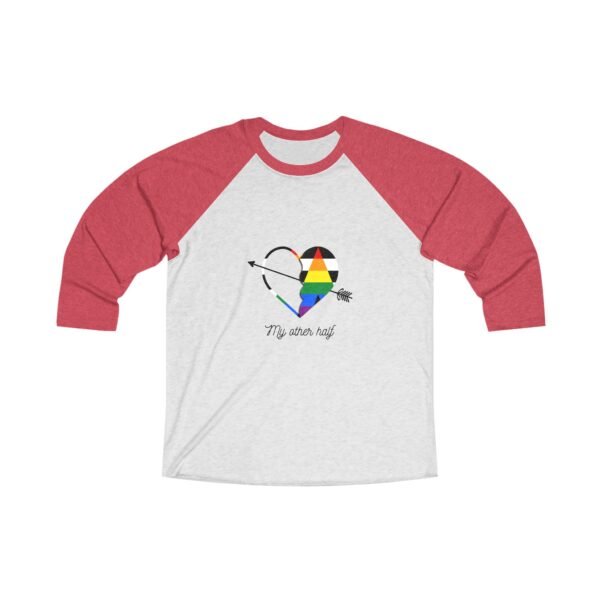 Straight Ally Flag Tri-Blend Raglan Tee Valentines Day Unisex Size - My Other Half - Image 3