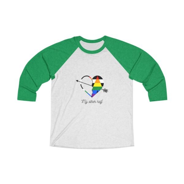 Straight Ally Flag Tri-Blend Raglan Tee Valentines Day Unisex Size - My Other Half - Image 5