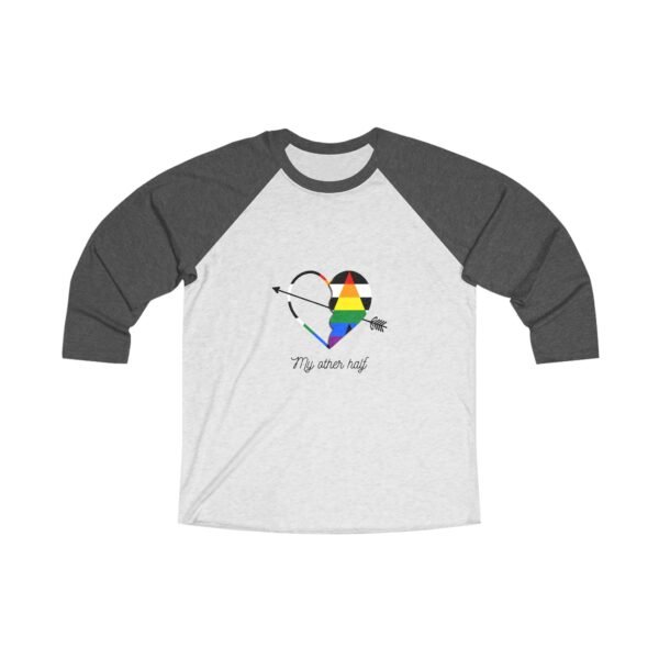 Straight Ally Flag Tri-Blend Raglan Tee Valentines Day Unisex Size - My Other Half