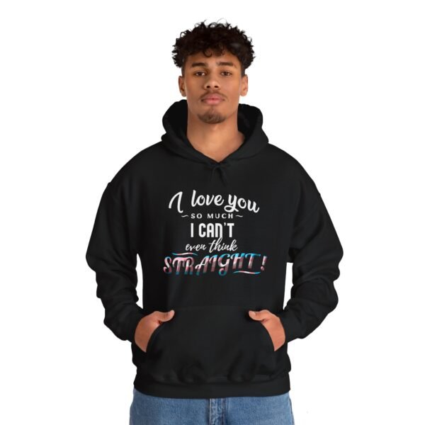 Transgender Flag Hoodie Valentine's Day Unisex Size - I Can't Even Think Straight - Image 4