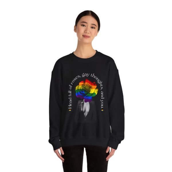LGBT Flag Heavy Blend Crewneck Sweatshirt Valentines Day Unisex Size - Head Full Of Roses - Image 8