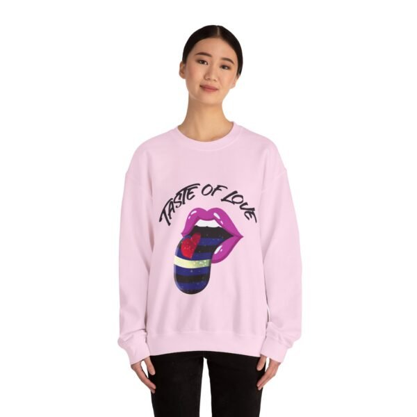 Leather Flag Heavy Blend Crewneck Sweatshirt Valentines Day Unisex Size - Taste Of Love - Image 12