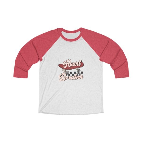 Tri-Blend Raglan Tee Valentines Day Unisex Size - Heart Breaker - Image 3