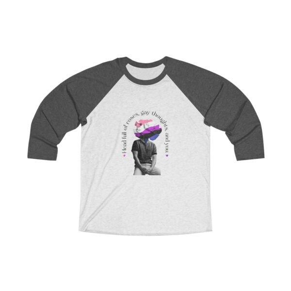 Genderfluid Flag Tri-Blend Raglan Tee Valentines Day Unisex Size - Head Full Of Roses