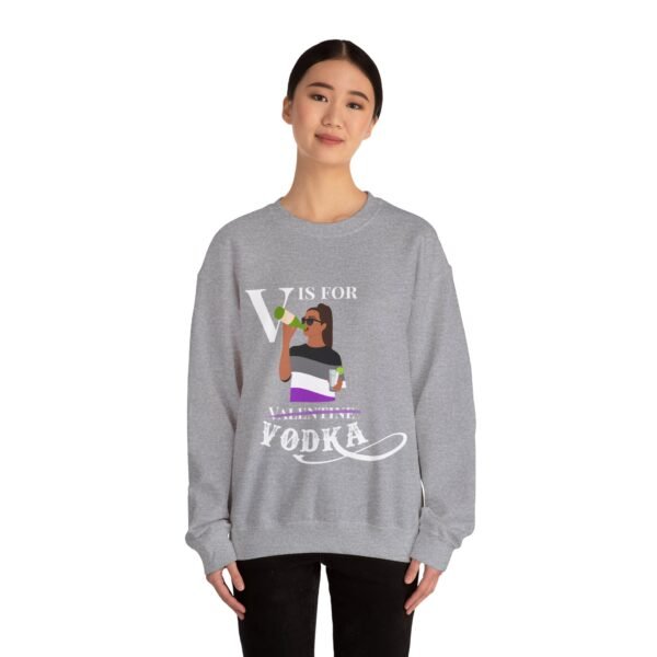 Asexual Flag Heavy Blend Crewneck Sweatshirt Valentines Day Unisex Size - V Is For Valentine - Image 8