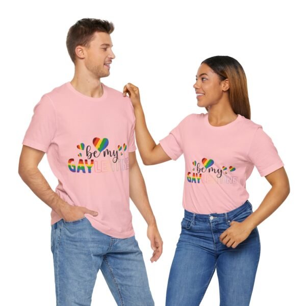 LGBT Flag T-shirt Valentines Day Unisex Size - Be My Gaylentine - Image 32