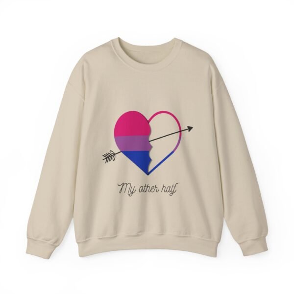 Bisexual Flag Heavy Blend Crewneck Sweatshirt Valentines Day Unisex Size - My Other Half - Image 5