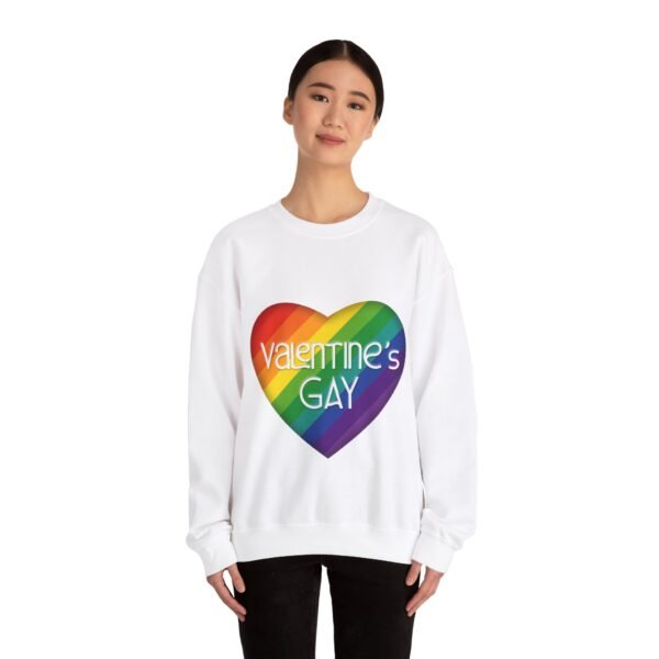 LGBT Flag Heavy Blend Crewneck Sweatshirt Valentines Day Unisex Size - Valentine's Gay - Image 4