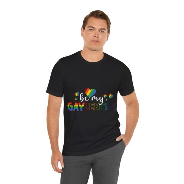 LGBT Flag T-shirt Valentines Day Unisex Size - Be My Gaylentine - Image 14
