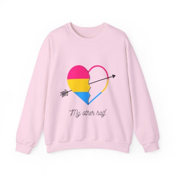 Pansexual Flag Heavy Blend Crewneck Sweatshirt Valentines Day Unisex Size - My Other Half - Image 13
