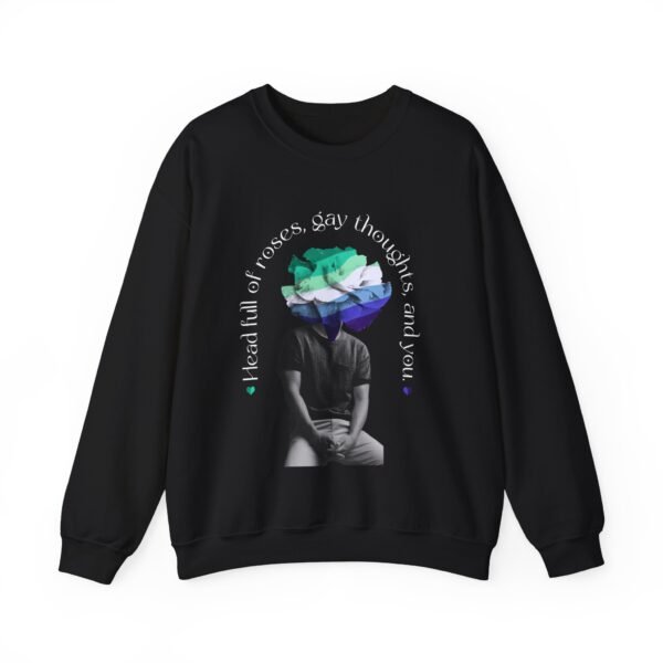 Gay Flag Heavy Blend Crewneck Sweatshirt Valentines Day Unisex Size - Head Full Of Roses - Image 5