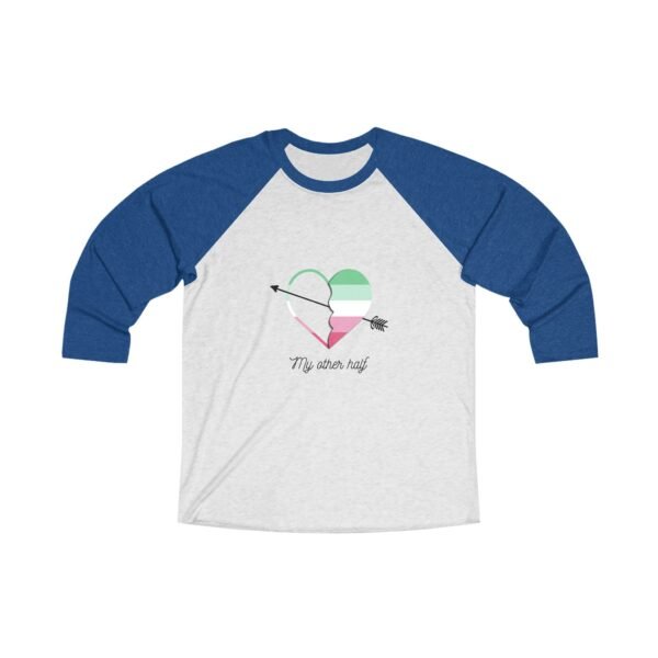 Abrosexual Flag Tri-Blend Raglan Tee Valentines Day Unisex Size - My Other Half - Image 7