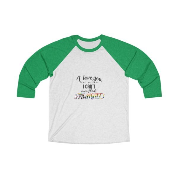 Progress Pride Flag Tri-Blend Raglan Tee Valentines Day Unisex Size - I Can't Even Think Straight - Image 5