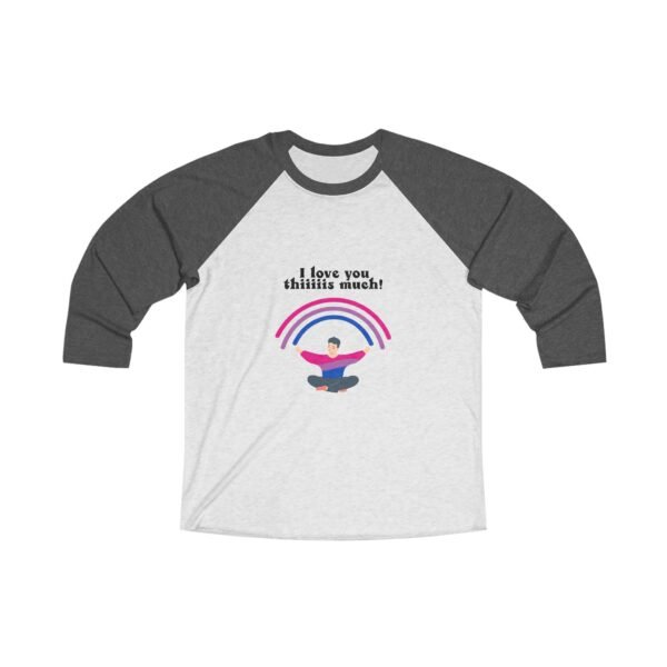 Bisexual Flag Tri-Blend Raglan Tee Valentines Day Unisex Size - I Love You Thiiiis Much