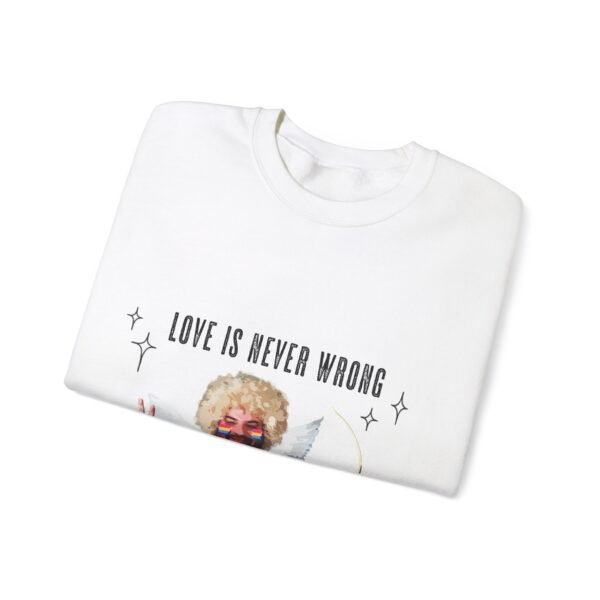 Pansexual Flag Heavy Blend Crewneck Sweatshirt Valentines Day Unisex Size - Love Is Never Wrong - Image 3