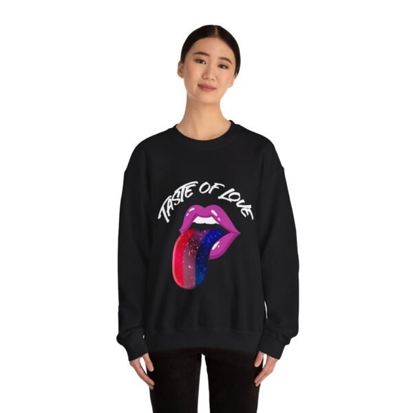 Bisexual Flag Heavy Blend Crewneck Sweatshirt Valentines Day Unisex Size - Taste Of Love - Image 4