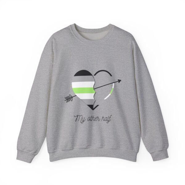 Agender Flag Heavy Blend Crewneck Sweatshirt Valentines Day Unisex Size - My Other Half - Image 9