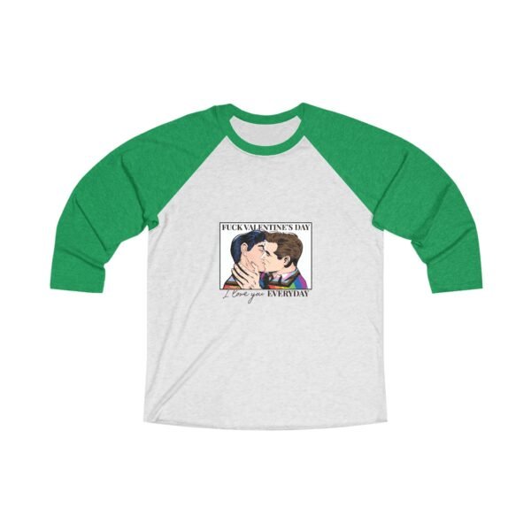 Progress Pride Flag Tri-Blend Raglan Tee Valentines Day Unisex Size - Fuck Valentine's Day - Image 5