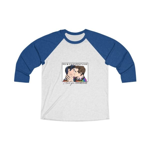 Progress Pride Flag Tri-Blend Raglan Tee Valentines Day Unisex Size - Fuck Valentine's Day - Image 7