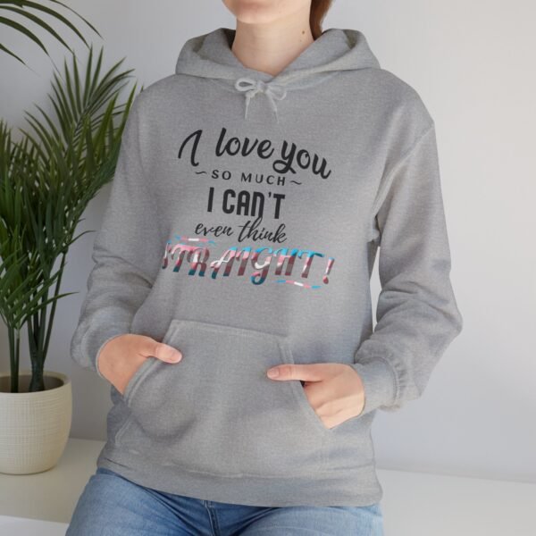 Transgender Flag Hoodie Valentine's Day Unisex Size - I Can't Even Think Straight - Image 14