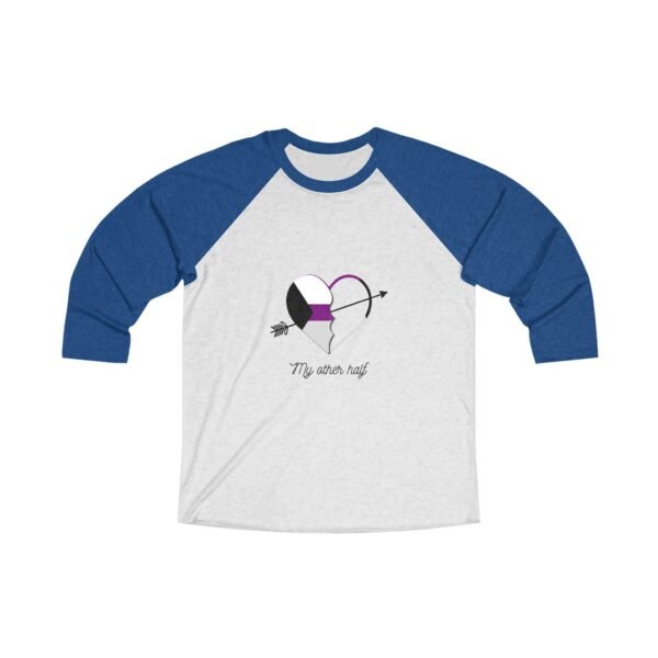 Demisexual Flag Tri-Blend Raglan Tee Valentines Day Unisex Size - My Other Half - Image 7