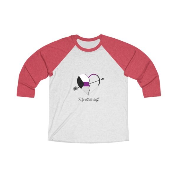 Demisexual Flag Tri-Blend Raglan Tee Valentines Day Unisex Size - My Other Half - Image 3