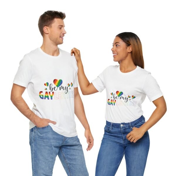 LGBT Flag T-shirt Valentines Day Unisex Size - Be My Gaylentine - Image 8