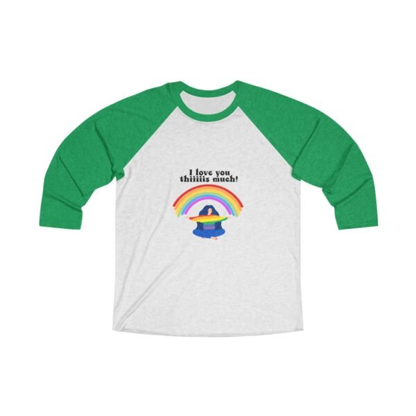 LBGT Flag Tri-Blend Raglan Tee Valentines Day Unisex Size - I Love You Thiiiis Much - Image 5