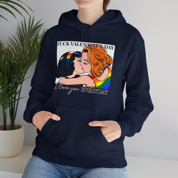 LGBTQ Hoodie Valentine's Day Unisex Size - Fuck Valentine's Day - Image 28