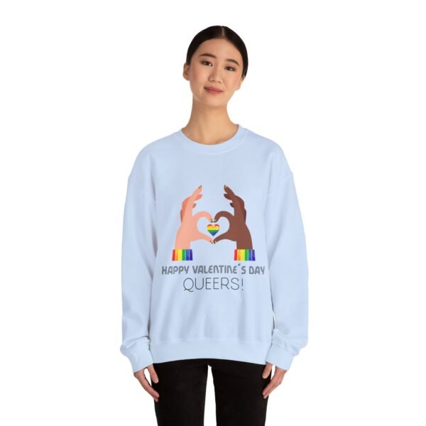 LGBT Flag Heavy Blend Crewneck Sweatshirt Valentines Day Unisex Size - Happy Valentines Day Queers - Image 12