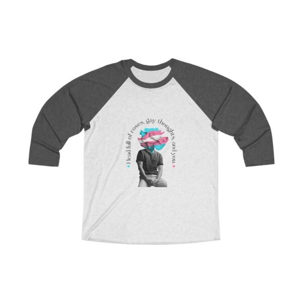 Transgender Flag Tri-Blend Raglan Tee Valentines Day Unisex Size - Head Full Of Roses
