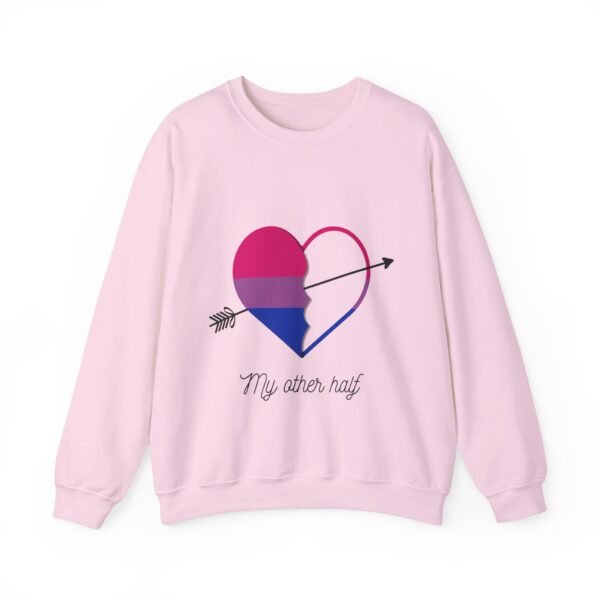 Bisexual Flag Heavy Blend Crewneck Sweatshirt Valentines Day Unisex Size - My Other Half - Image 17