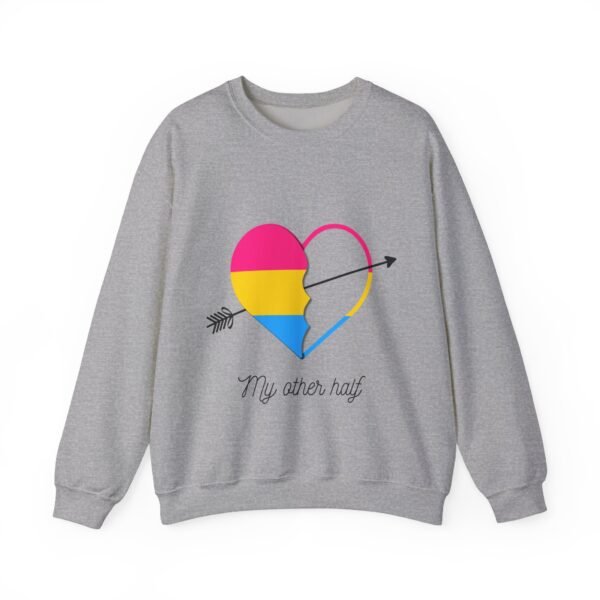 Pansexual Flag Heavy Blend Crewneck Sweatshirt Valentines Day Unisex Size - My Other Half - Image 5