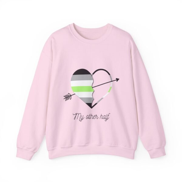 Agender Flag Heavy Blend Crewneck Sweatshirt Valentines Day Unisex Size - My Other Half - Image 13