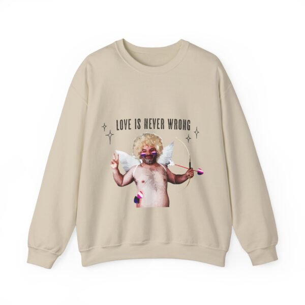 Gender Fluid Flag Heavy Blend Crewneck Sweatshirt Valentines Day Unisex Size - Love Is Never Wrong - Image 5