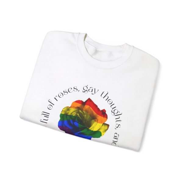 LGBT Flag Heavy Blend Crewneck Sweatshirt Valentines Day Unisex Size - Head Full Of Roses - Image 3